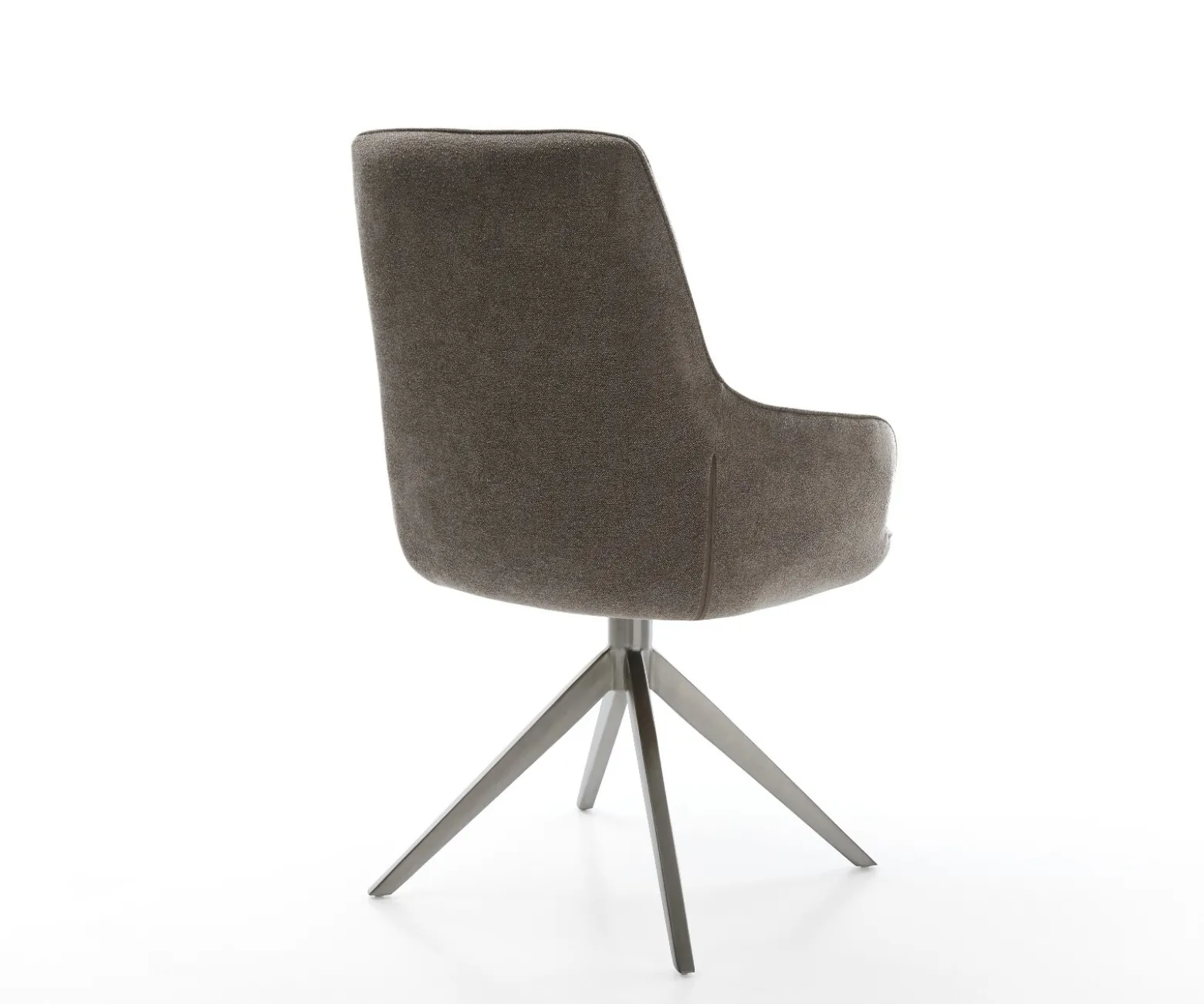 DrehstuhlZelia-Flex mit Armlehnen Strukturstoff Soft Taupe Kreuzgestell breit Graphit 360° drehbar Wippfunktion Taschenfederkern Sofort versandfertig