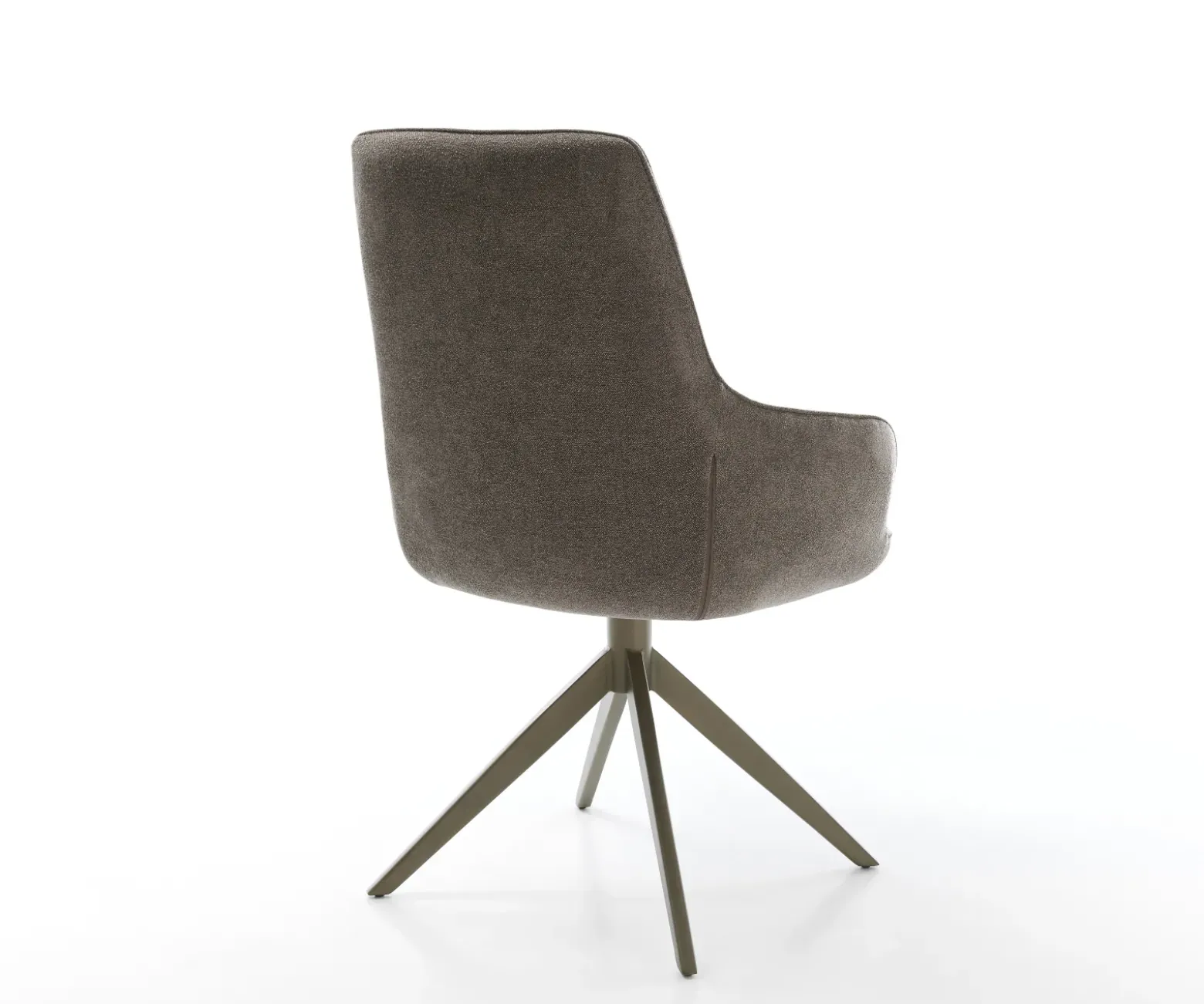 DrehstuhlZelia-Flex mit Armlehnen Strukturstoff Soft Taupe Kreuzgestell breit Effektfinish Titan 360° drehbar Wippfunktion Taschenfederkern Sofort versandfertig