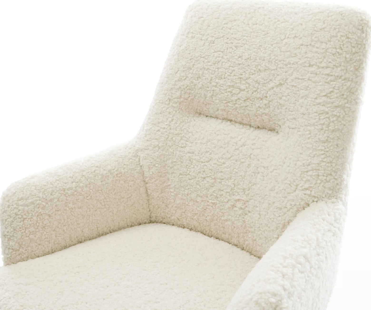 DrehstuhlZelia-Flex mit Armlehnen Teddystoff Beige Kreuzgestell breit Effektfinish Titan 360° drehbar Wippfunktion Taschenfederkern Sofort versandfertig