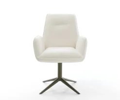 DrehstuhlZoa-Flex Bouclé Soft Beige Fußkreuz Effektfinish Titan 360° drehbar Wippfunktion Taschenfederkern Sofort versandfertig