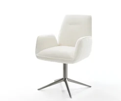 DrehstuhlZoa-Flex Bouclé Soft Beige Fußkreuz Graphit 360° drehbar Wippfunktion Taschenfederkern Sofort versandfertig