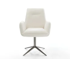 DrehstuhlZoa-Flex Bouclé Soft Beige Fußkreuz Graphit 360° drehbar Wippfunktion Taschenfederkern Sofort versandfertig