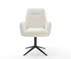 DrehstuhlZoa-Flex Bouclé Soft Beige Fußkreuz Schwarz 360° drehbar Wippfunktion Taschenfederkern Sofort versandfertig