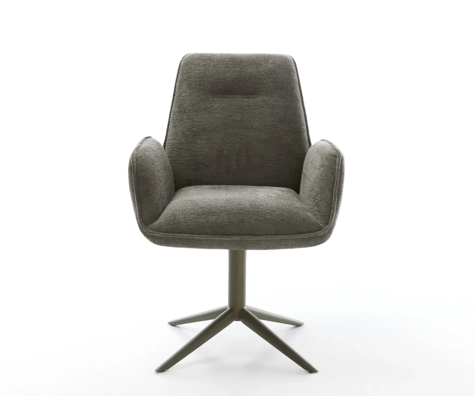 DrehstuhlZoa-Flex Bouclé Soft Schlamm Fußkreuz Effektfinish Titan 360° drehbar Wippfunktion Taschenfederkern Sofort versandfertig