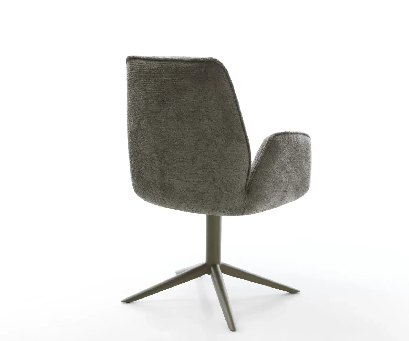 DrehstuhlZoa-Flex Bouclé Soft Schlamm Fußkreuz Effektfinish Titan 360° drehbar Wippfunktion Taschenfederkern Sofort versandfertig