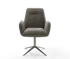 DrehstuhlZoa-Flex Bouclé Soft Schlamm Fußkreuz Graphit 360° drehbar Wippfunktion Taschenfederkern Sofort versandfertig