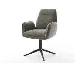 DrehstuhlZoa-Flex Bouclé Soft Schlamm Fußkreuz Schwarz 360° drehbar Wippfunktion Taschenfederkern Sofort versandfertig