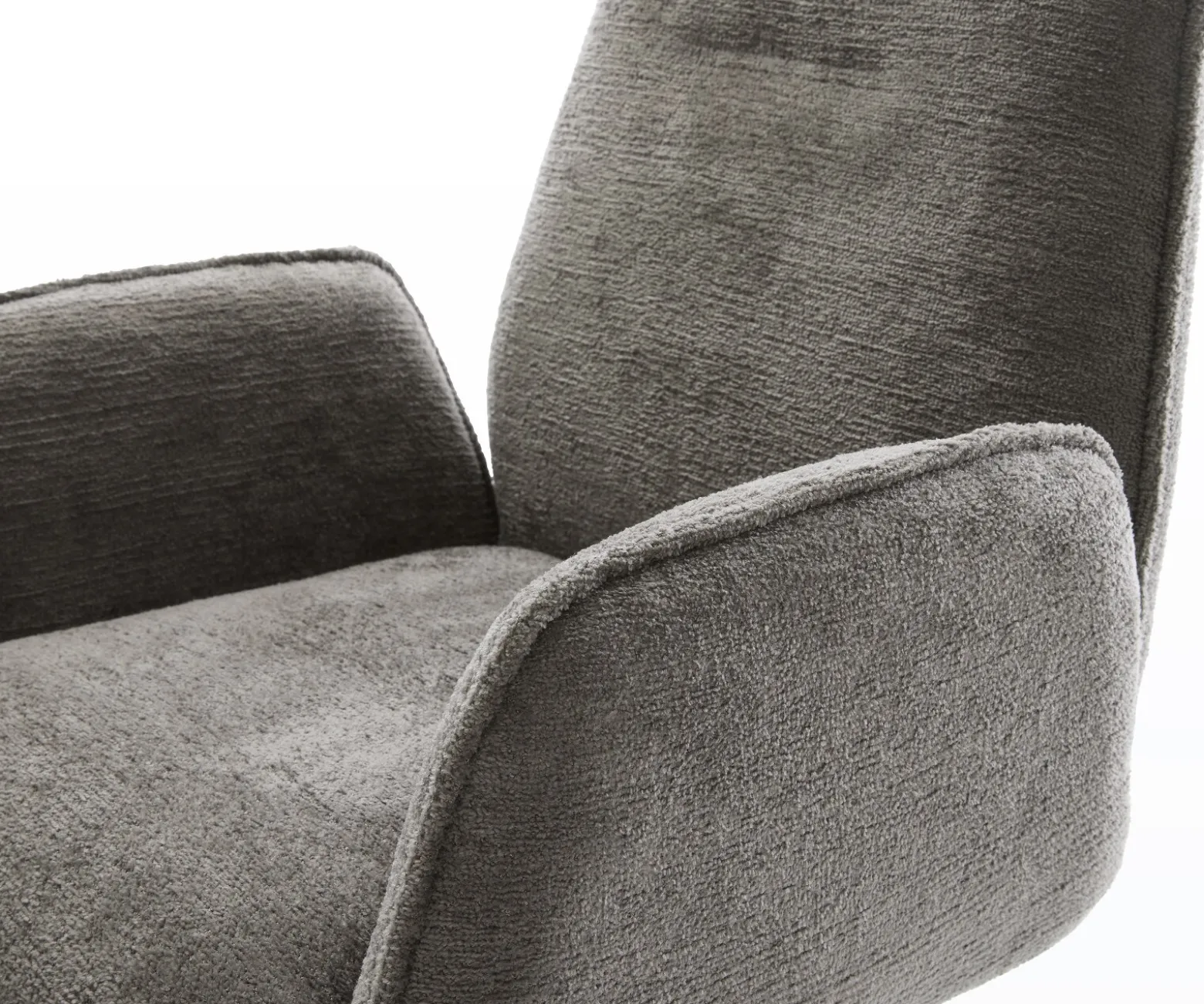 DrehstuhlZoa-Flex Bouclé Soft Schlamm Fußkreuz Schwarz 360° drehbar Wippfunktion Taschenfederkern Sofort versandfertig