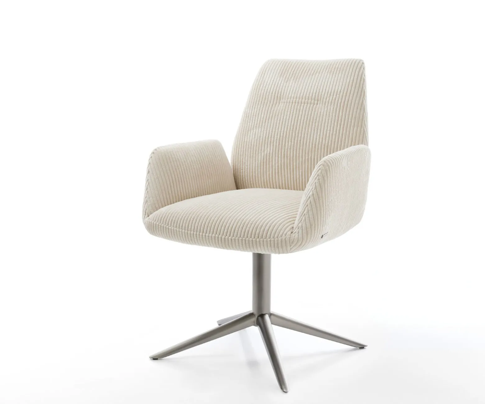DrehstuhlZoa-Flex Cord Beige Fußkreuz Graphit 360° drehbar Wippfunktion Taschenfederkern Sofort versandfertig