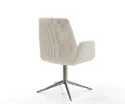 DrehstuhlZoa-Flex Cord Beige Fußkreuz Graphit 360° drehbar Wippfunktion Taschenfederkern Sofort versandfertig