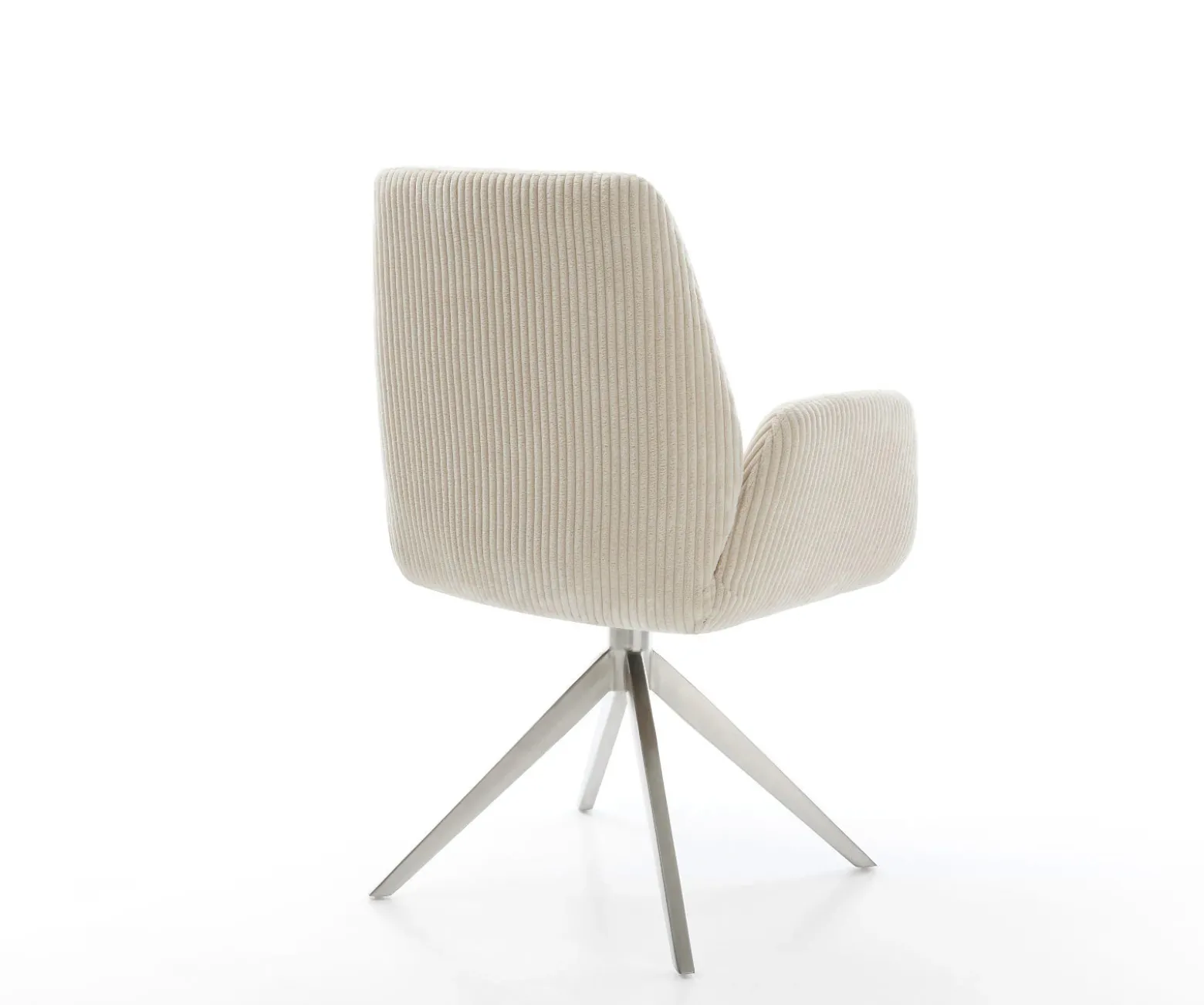 DrehstuhlZoa-Flex Cord Beige Kreuzgestell breit Edelstahl 360° drehbar Wippfunktion Taschenfederkern Sofort versandfertig