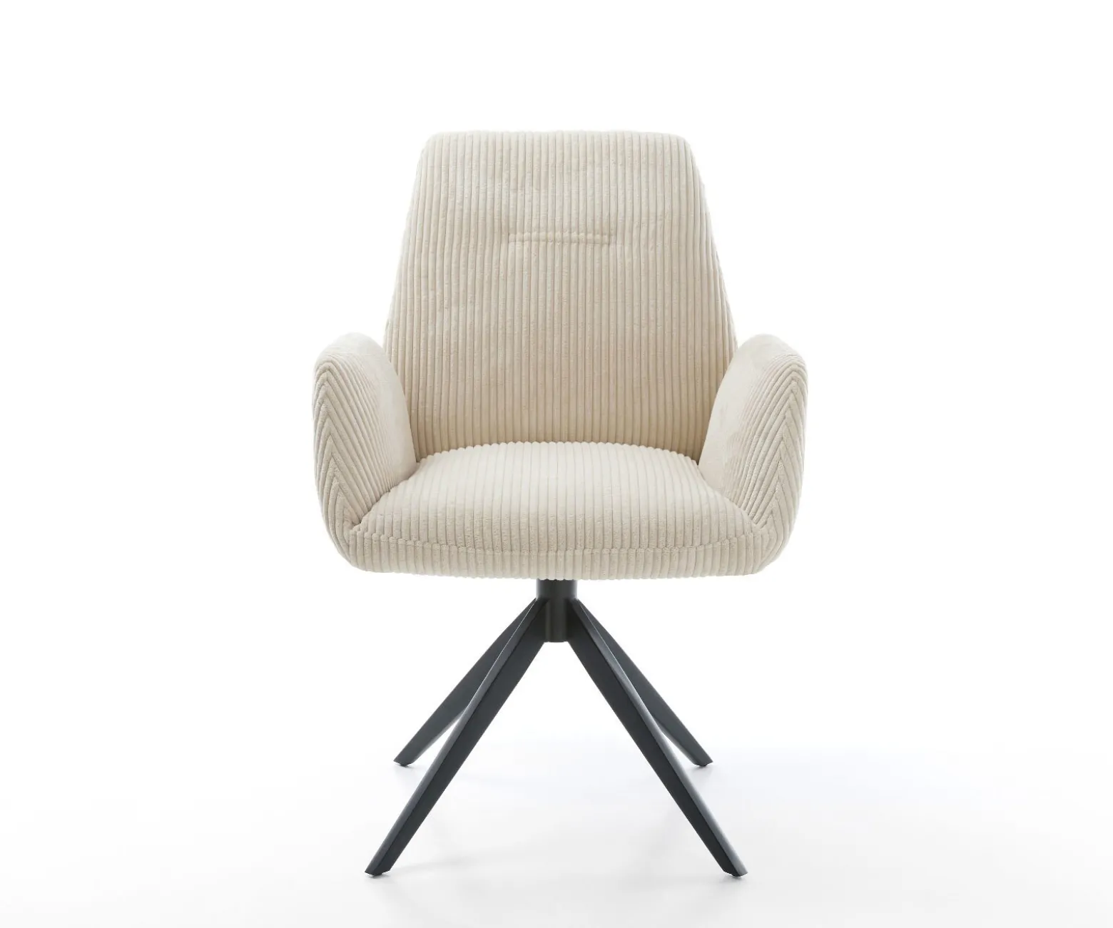 DrehstuhlZoa-Flex Cord Beige Kreuzgestell breit Schwarz 360° drehbar Wippfunktion Taschenfederkern Sofort versandfertig