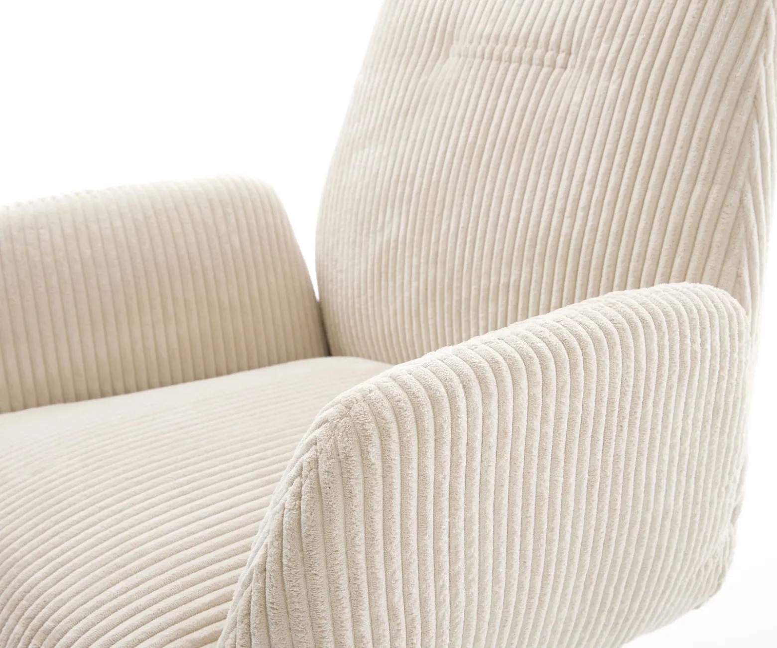 DrehstuhlZoa-Flex Cord Beige Kreuzgestell breit Schwarz 360° drehbar Wippfunktion Taschenfederkern Sofort versandfertig