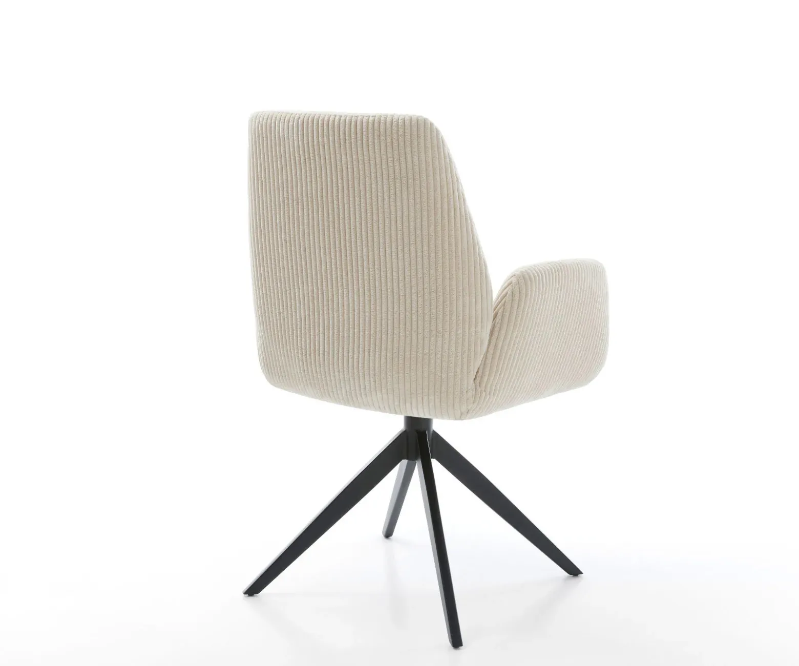DrehstuhlZoa-Flex Cord Beige Kreuzgestell breit Schwarz 360° drehbar Wippfunktion Taschenfederkern Sofort versandfertig