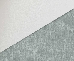 DrehstuhlZoa-Flex Materialmix Echtleder Weiß-Pastellblau Kreuzgestell breit Weiß 360° drehbar Wippfunktion Taschenfederkern Sofort versandfertig