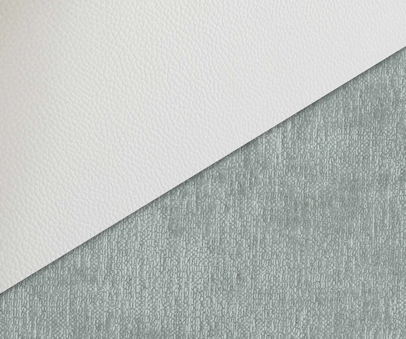 DrehstuhlZoa-Flex Materialmix Echtleder Weiß-Pastellblau Kreuzgestell breit Weiß 360° drehbar Wippfunktion Taschenfederkern Sofort versandfertig