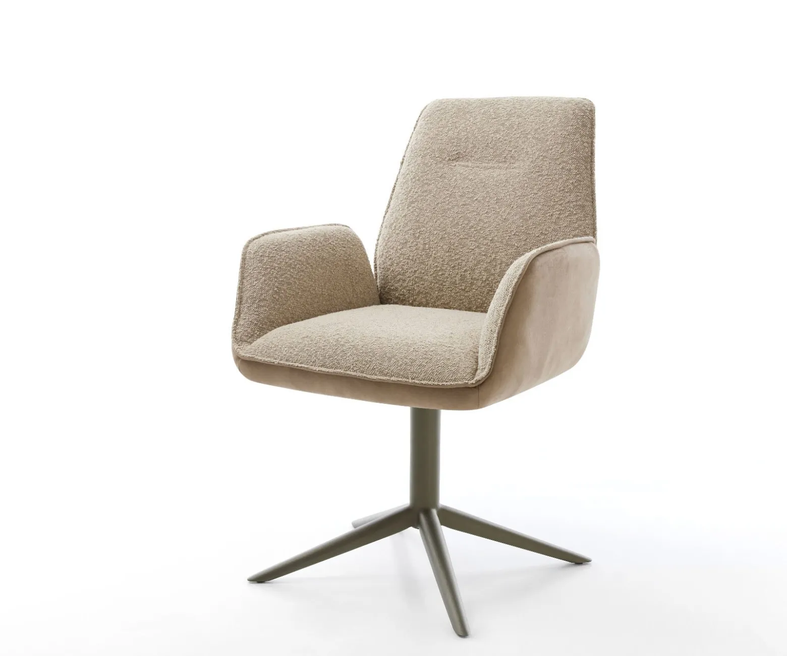 DrehstuhlZoa-Flex Materialmix Schlamm Fußkreuz Effektfinish Titan 360° drehbar Wippfunktion Taschenfederkern Sofort versandfertig
