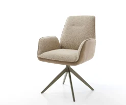 DrehstuhlZoa-Flex Materialmix Schlamm Kreuzgestell breit Effektfinish Titan 360° drehbar Wippfunktion Taschenfederkern Sofort versandfertig
