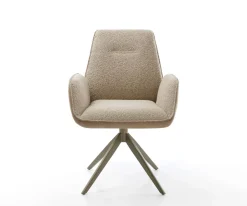 DrehstuhlZoa-Flex Materialmix Schlamm Kreuzgestell breit Effektfinish Titan 360° drehbar Wippfunktion Taschenfederkern Sofort versandfertig