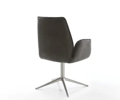 DrehstuhlZoa-Flex Materialmix Schwarz Fußkreuz Edelstahl 360° drehbar Wippfunktion Taschenfederkern Sofort versandfertig