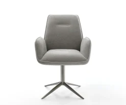 DrehstuhlZoa-Flex Strukturstoff Soft Grau Fußkreuz Graphit 360° drehbar Wippfunktion Taschenfederkern Sofort versandfertig