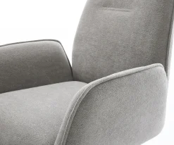 DrehstuhlZoa-Flex Strukturstoff Soft Grau Fußkreuz Weiß 360° drehbar Wippfunktion Taschenfederkern Sofort versandfertig