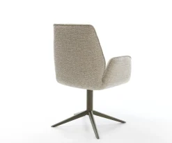DrehstuhlZoa-Flex Webstoff Soft Beige Fußkreuz Effektfinish Titan 360° drehbar Wippfunktion Taschenfederkern Sofort versandfertig