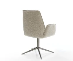 DrehstuhlZoa-Flex Webstoff Soft Beige Fußkreuz Graphit 360° drehbar Wippfunktion Taschenfederkern Sofort versandfertig