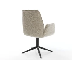 DrehstuhlZoa-Flex Webstoff Soft Beige Fußkreuz Schwarz 360° drehbar Wippfunktion Taschenfederkern Sofort versandfertig