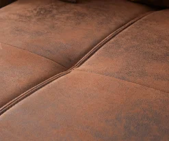 EckcouchVioletta 300 x 220 cm Lederimitat Braun Recamiere variabel Sofort versandfertig