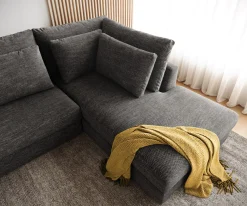 EcksofaIsla 330x225 cm Chenille Anthrazit Ottomane rechts Sofort versandfertig