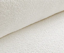EcksofaLanzo 230x155 cm Bouclé Creme-Weiß Recamiere variabel mit Hocker Sofort versandfertig