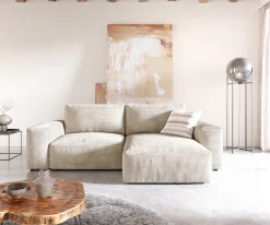 EcksofaLanzo 230x155 cm Cord Beige Recamiere variabel Sofort versandfertig