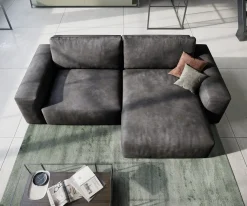 EcksofaLanzo 230x155 cm Lederimitat Vintage Anthrazit Recamiere variabel Sofort versandfertig