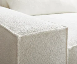 EcksofaSirpio 230x155 cm Bouclé Creme-Weiß Recamiere variabel mit Hocker Sofort versandfertig