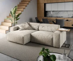 EcksofaSirpio 230x155 cm Cord Beige Recamiere variabel Sofort versandfertig