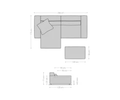 EcksofaSirpio XL 270x170 cm Mikrofaser Schwarz Recamiere variabel mit Hocker Sofort versandfertig