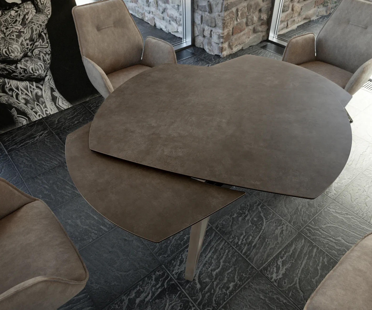 EsstischCarlow 130/200x95 cm Keramik Braun Edelstahl ausziehbar Sofort versandfertig