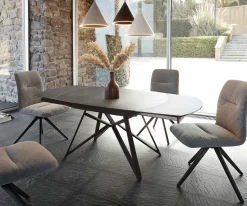 EsstischCarlow 130/200x95 cm Keramik Grau Metall ausziehbar Sofort versandfertig