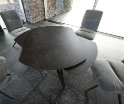 EsstischCarlow 130/200x95 cm Keramik Grau Metall ausziehbar Sofort versandfertig
