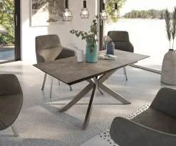 EsstischDaven 160/200x90 cm Keramik Braun Edelstahl ausziehbar Sofort versandfertig
