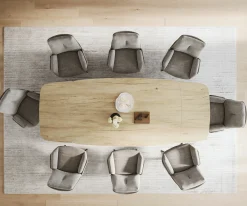 EsstischEdge Boot 200-300x120 cm Keramik Laminam® Sabbia Eichefarbig Kreuzgestell Rechteck Edelstahl Graphit ausziehbar Sofort versandfertig