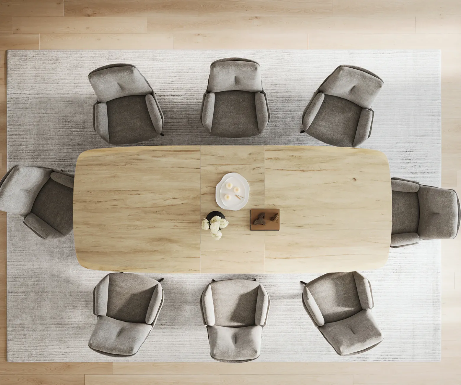 EsstischEdge Boot 240-300x120 cm Keramik Laminam® Sabbia Eichefarbig Spider Flachstahl Schwarz ausziehbar Sofort versandfertig