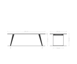 EsstischEdge Boot 240x120x2,5-3 Eiche Natur Edelstahl Schräg Schweizer Kante Sofort versandfertig