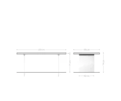 EsstischEdge Boot 200x100x2,5-3 Eiche Natur Glas Schweizer Kante Versandfertig ca. 20.08.26