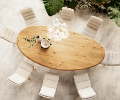 EsstischEdge Oval 280x130x2,5 Eiche Natur Estelar rund Edelstahl Flow- Sofort versandfertig