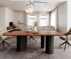 EsstischEdge 200x100 Akazie Braun Troa Metall Schwarz Live- Sofort versandfertig