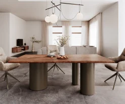 EsstischEdge 200x100 Akazie Braun Troa Metall Effektfinish Titan Live- Sofort versandfertig