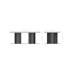 EsstischEdge 200x100 Akazie Braun Troa Edelstahl Graphit Live- Sofort versandfertig
