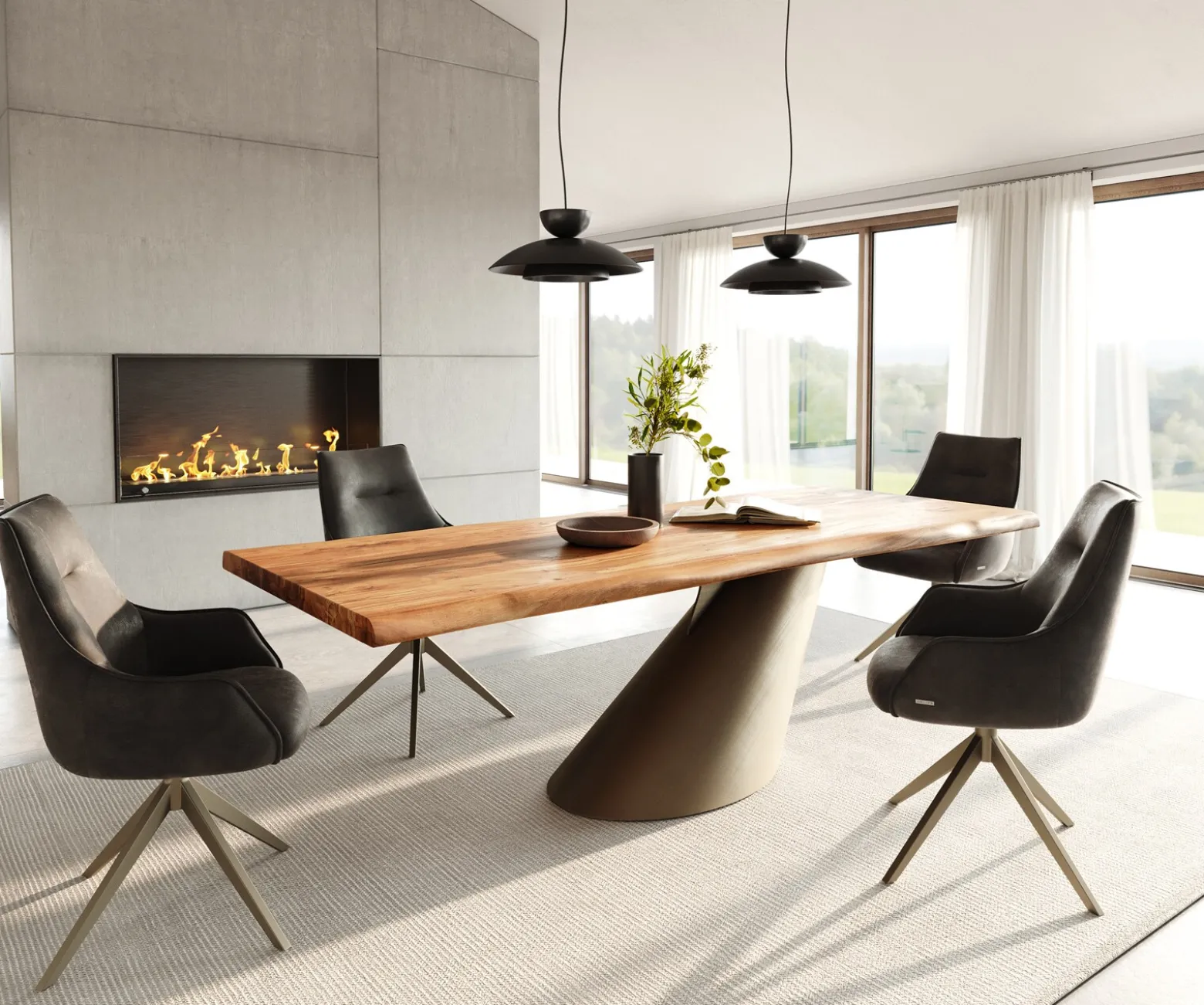 EsstischEdge 240x100 Akazie Natur Cono Metallic Gold Live- Sofort versandfertig